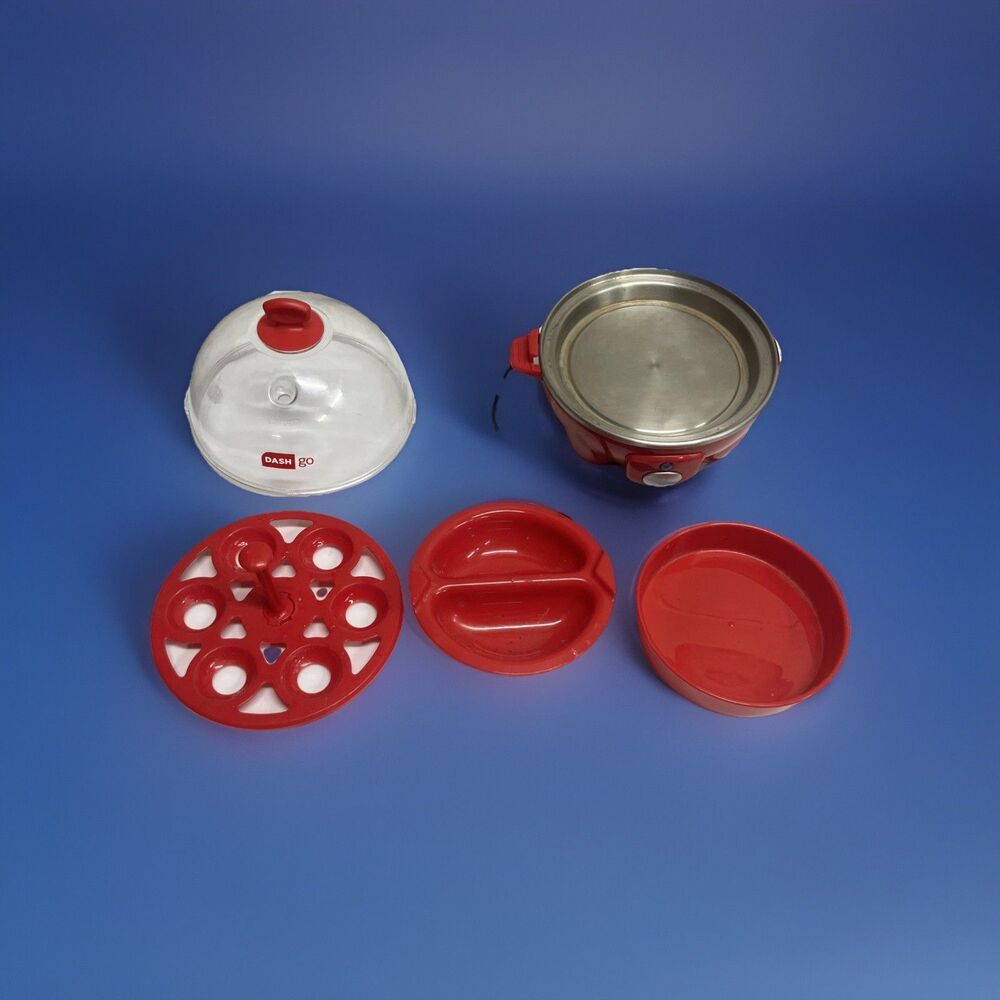 DASH Egg Cooker  6 Egg Capacity Elec Egg Cooker for Hard Boiled Egg RED tested